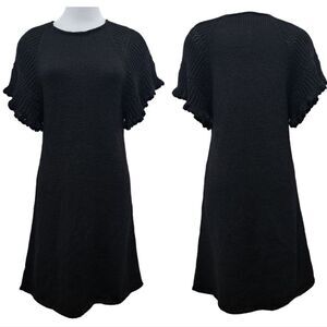 Lutz & Patmos Alpaca Wool Crochet Knit Dress Medium Black